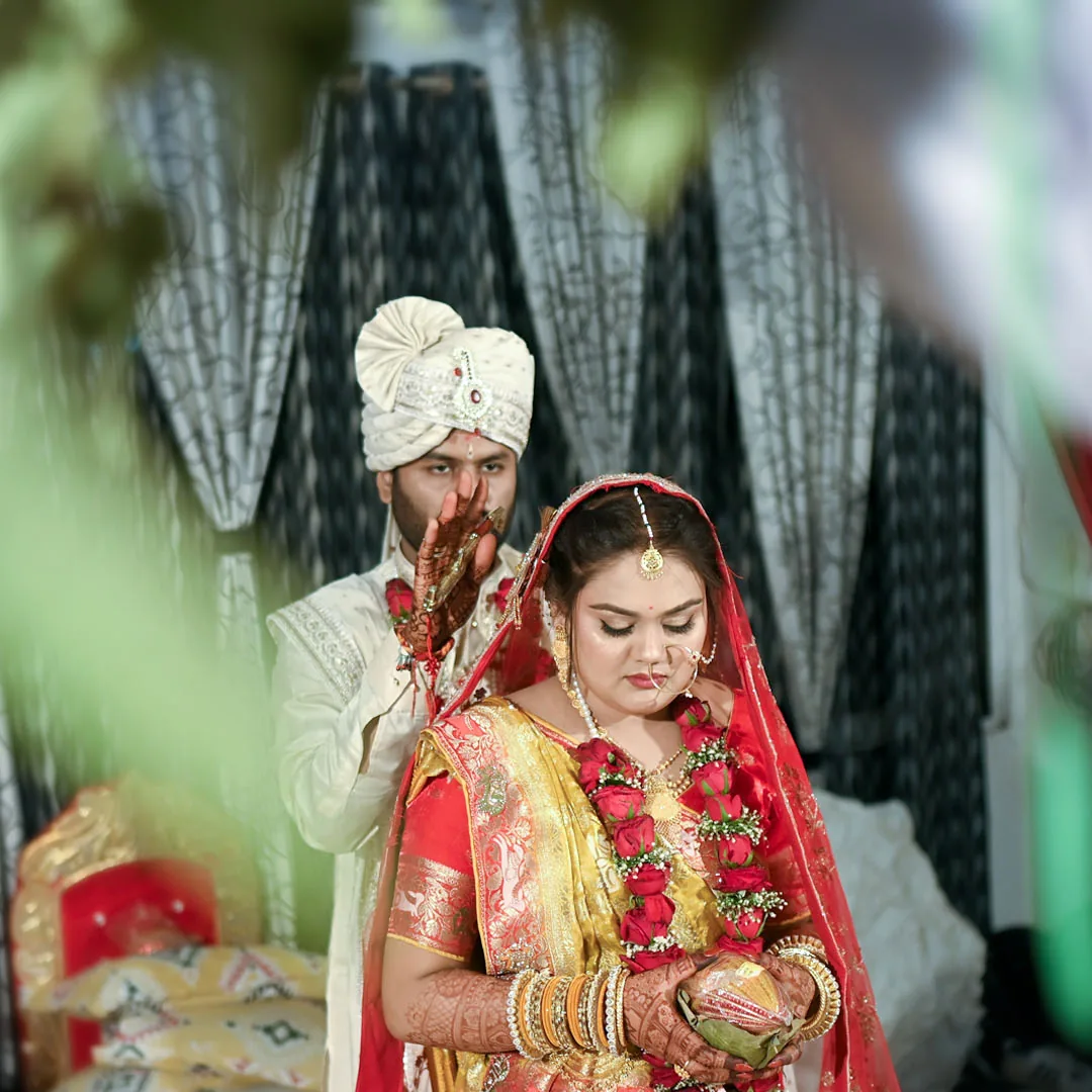 Bride and groom during the wedding rituals